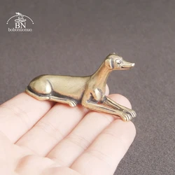 Adornos de escritorio de perro Loyal de latón macizo, miniaturas de animales de cobre Vintage, decoraciones, regalos, decoración del hogar, accesorios artesanales