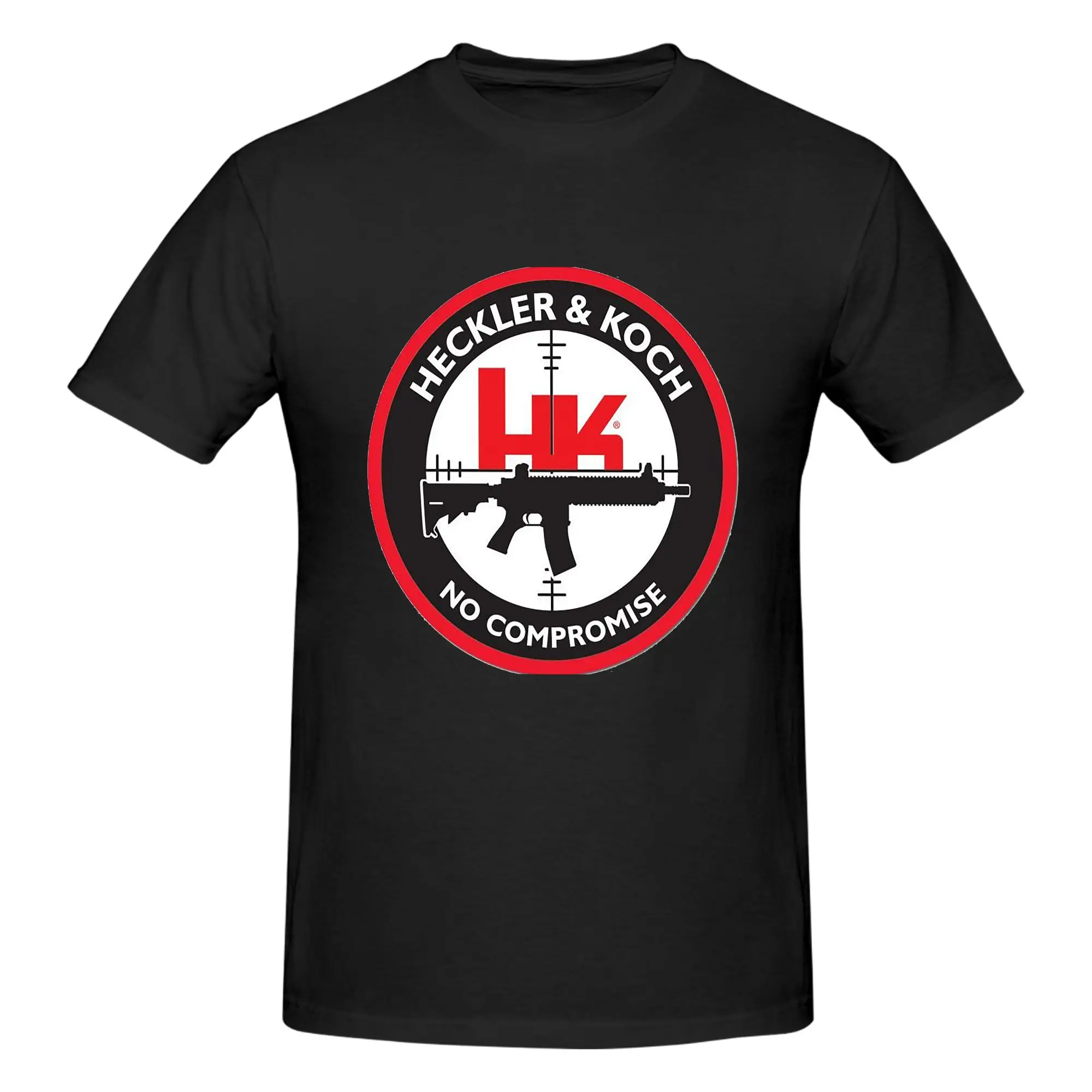 Heckler Koch Hk Logo Men T-Shirt Double Sided Oversized T Shirts Men's Round Neck Cotton Tees Short Summer Male
