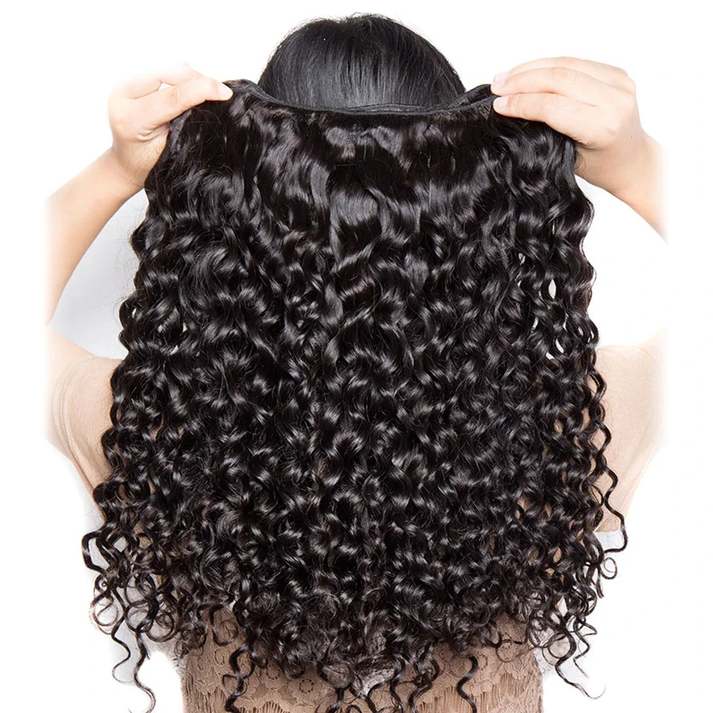 Water Wave Bundels 12A Peruaanse Virgin Human Hair Extensions Nat en Golvend Menselijk Haar 1/3/4 Stuks Kinky krullend Diepe Golf Bundels