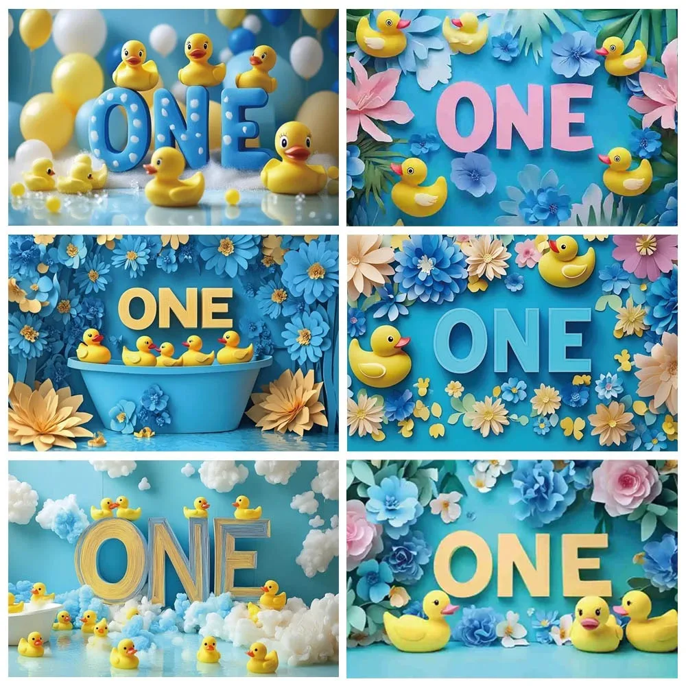 

Newborn Baby 1st Birthday Decor Backdrop Little Yellow Duck Bathroom Bubbles Baby Shower Kids Portrait Photography Background