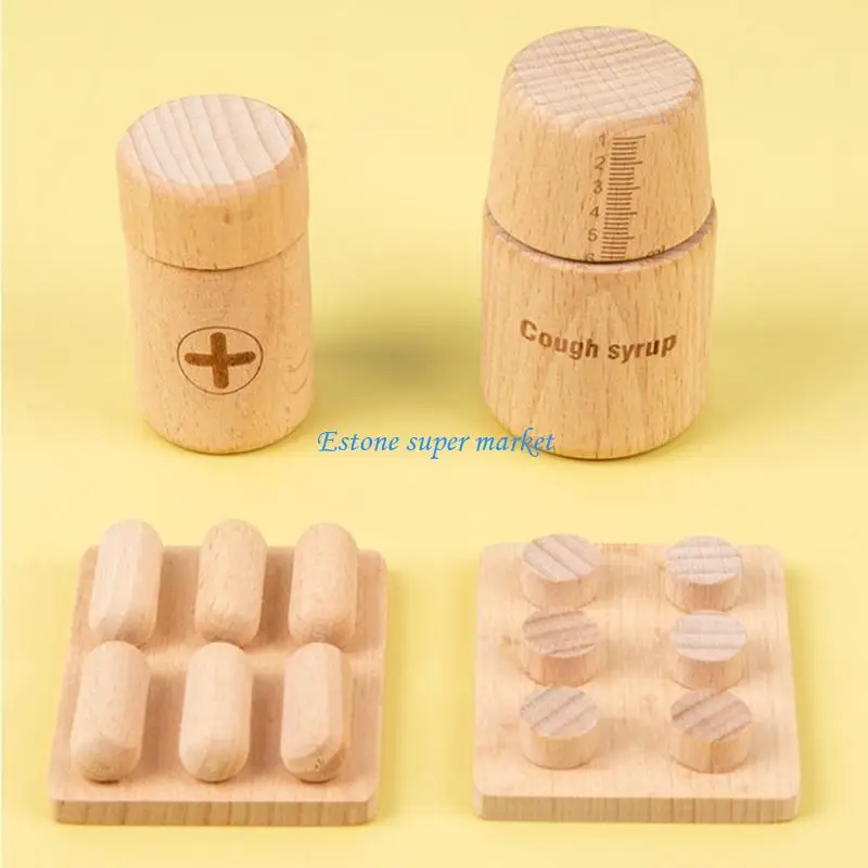 Herramientas médicas madera 090B, juguete para juego imitación para niños, médicos, juguete para niñas Cos-play