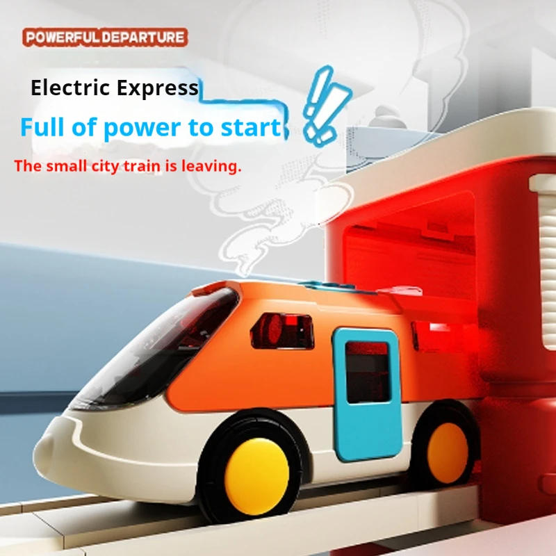 Pista elettrica Piccolo treno Città Tema Assemblaggio Intercambiamento circolare Auto ferroviaria Interazione genitore-figlio Auto ferroviaria per bambini Giocattolo
