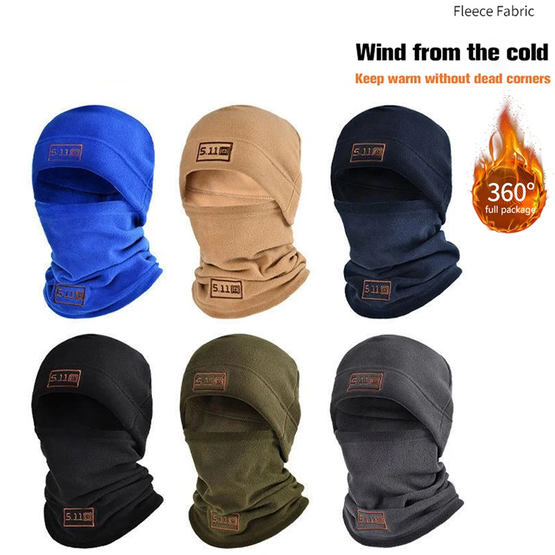 Winter Tactical Military Polar Coral Fleece Balaclava Sports Scarf Ski Caps Men Face Mask Neck Warmer Beanies Thermal Head Cover