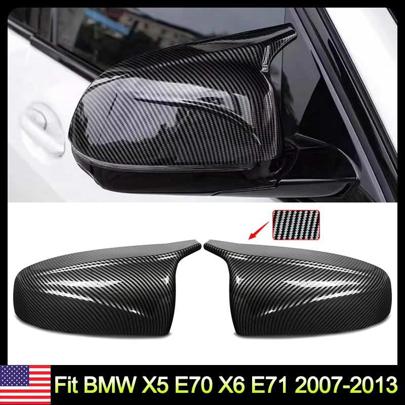 

Carbon Fiber Look M Style Side Mirror Cover Cap For BMW X5 E70 X6 E71 2007-2013