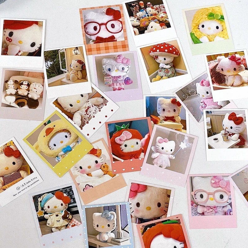 Pegatinas japonesas Kawaii con cabeza de seta y Ángel de Hello Kitty para funda de teléfono, portátil, pastel, tomate, pegatinas de Hello Kitty, regalo de decoración