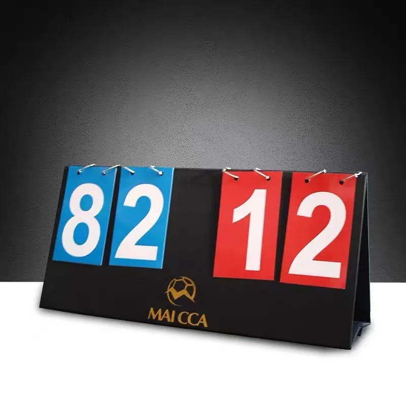 Table Flip Scoreboard 4 Digits Football Basketball Training Match Score Board Sports Referee Gear PVC Portable Scoreboard