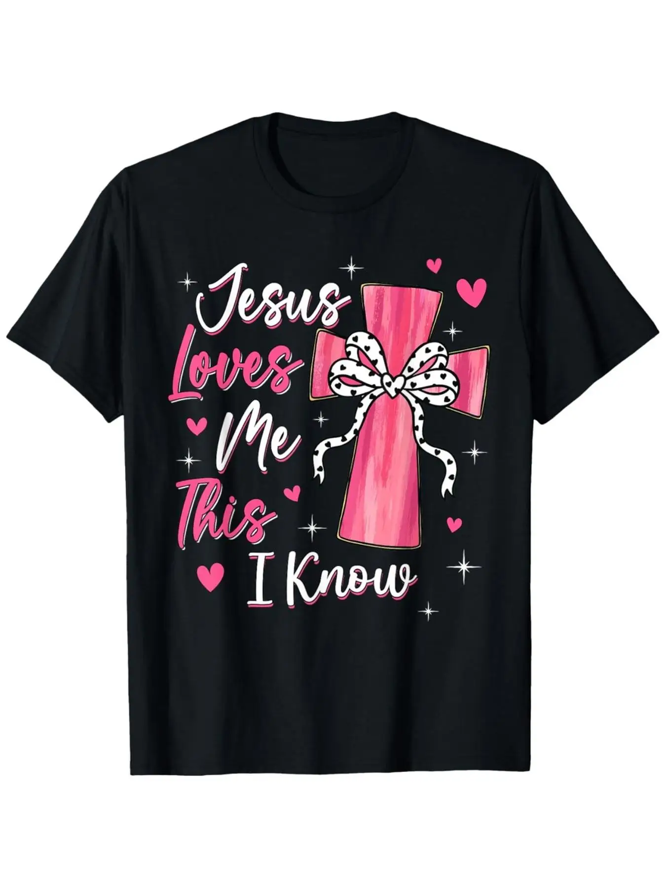 Men's Jesus Loves Me This I Know God Christian T-Shirt - Religious Prayer Tee with Scripture Print, Comfort Fit Crew Neck, Ultra