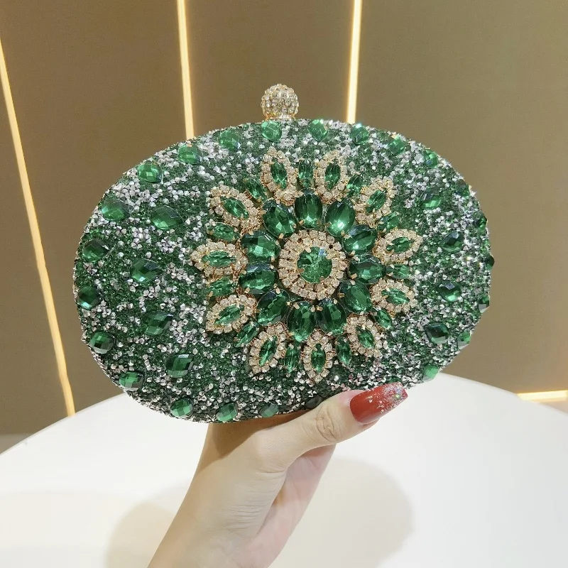 Diamond Sunflower Dress Banquet Bag Luxury socialite temperament Versatile diamond studded diagonal cross sma