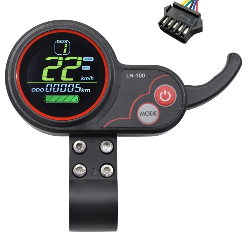 New LH100 LCD Display Dashboard 24V-60V Throttle Meter for Kugoo Electric Scooter/Ebike Speedometer(SM Plug 5PIN)