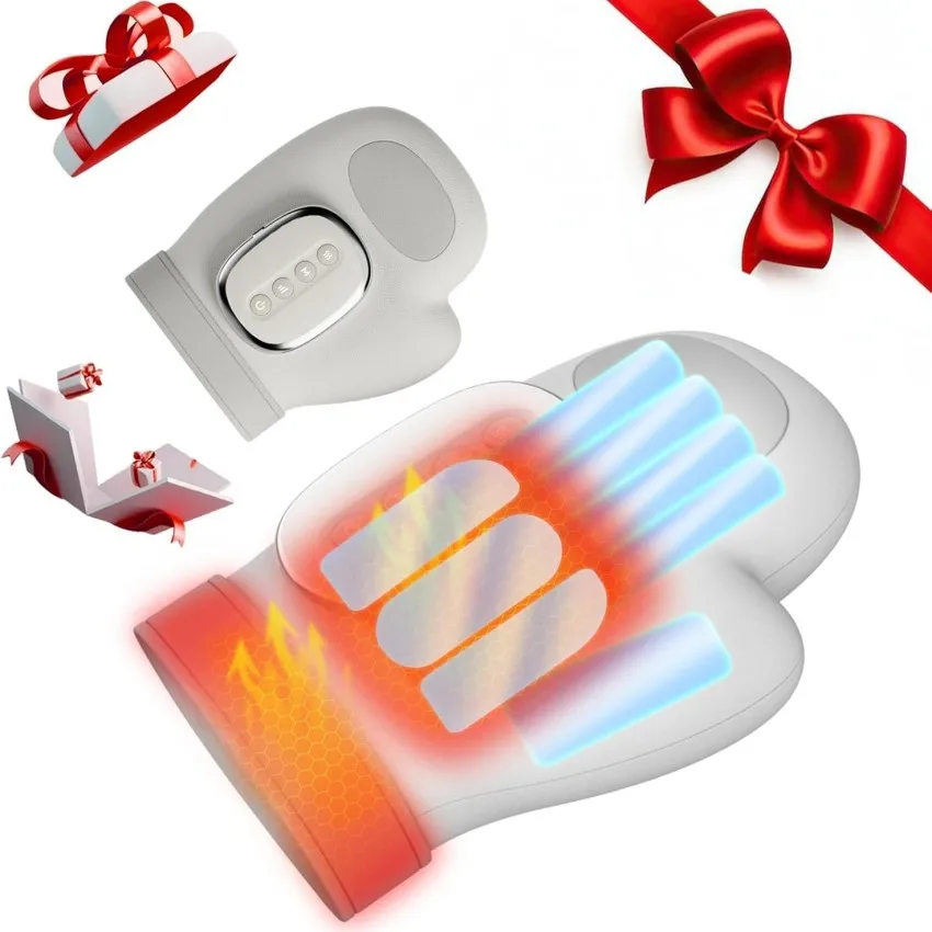 Immagine 3: Massaggiatore per Mani Personalizzabile con Calore e Compressione, 3 Modalità di Massaggio, 3 Temperature, Massaggiatore per Dita per Artrite