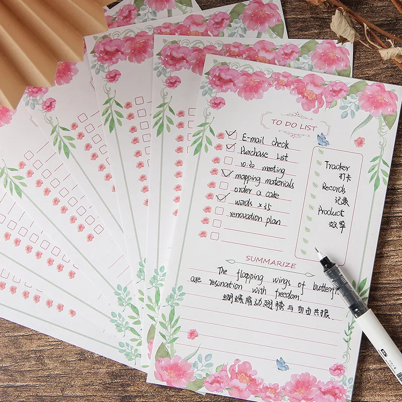 

Подарочная бумага для заметок, неклейкий материал, бумажный блокнот для заметок, цветочный блокнот, планировщик, офисные школьные принадлежности, каваи, милые канцелярские принадлежности