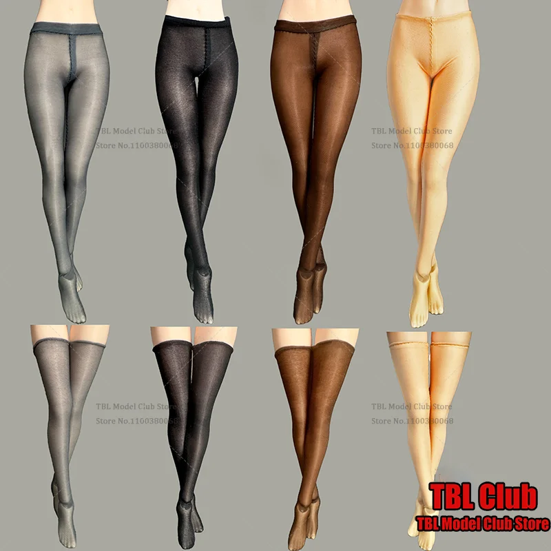 

1/6 Scale Female Clothes Silk Pantyhose Ultra Thin High Elasticity High Tube Socks For 12-inch Action Figure Soldier Scene