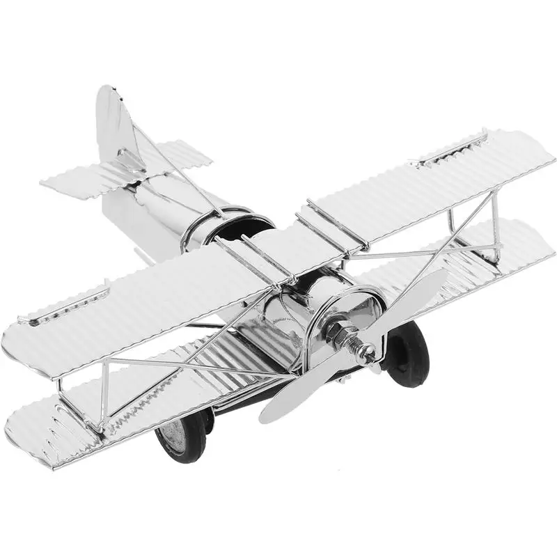 Iron Fighter Aircraft Model Ornaments Creative Car Interior Vintage Wrought Iron Plane Home Desktop Decoration Craft Ornamen