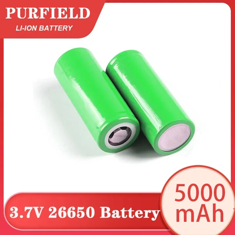 

Аккумулятор 26650, высоковольтный, 5000 мАч, 3.7В, литий-ионный, для фонариков, перезаряжаемая литиевая батарея 26650 для DIY-проектов