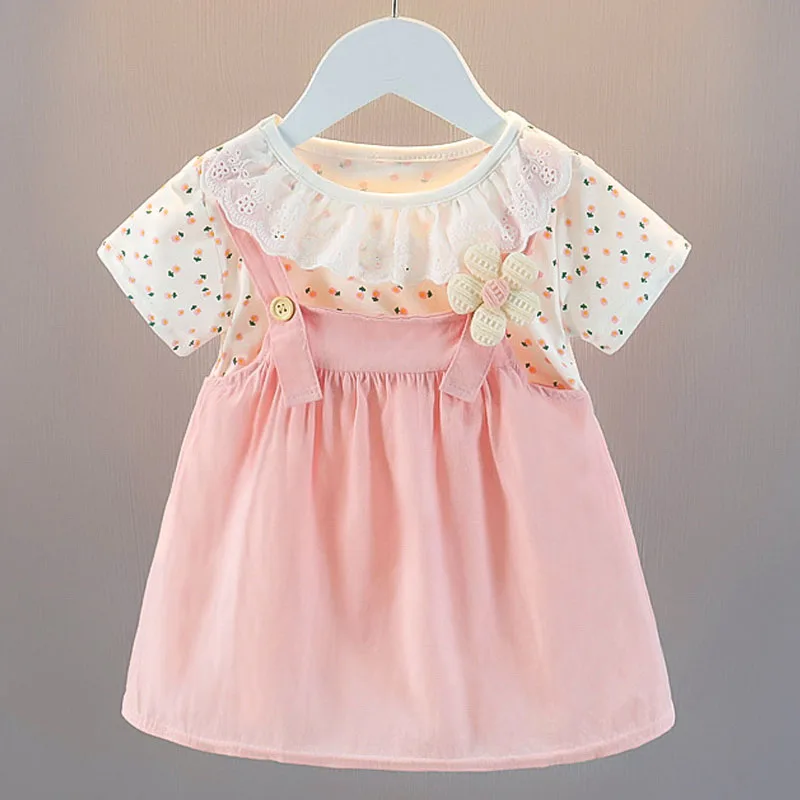 0-4Y Baby Girl Dress Lace Doll Collar Lovely Children Party Costume Elegant Princess Outfit Toddler Girl Clothing Flower A1177