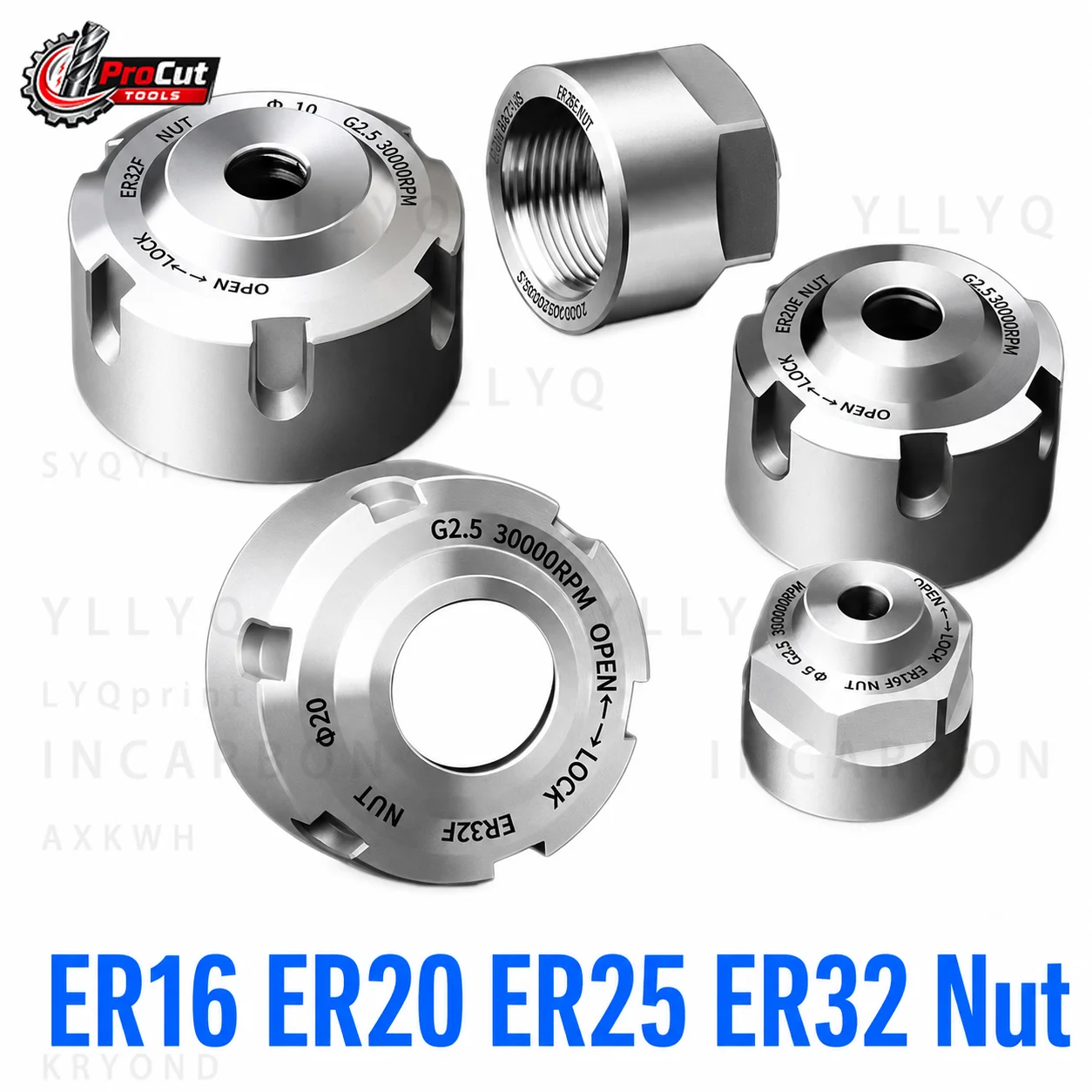 ER Dustproof Mudproof Nut ER11 ER16 ER20 ER25 ER32 Waterproof Lock Nut For ER Collet Chuck CNC Tool Holder