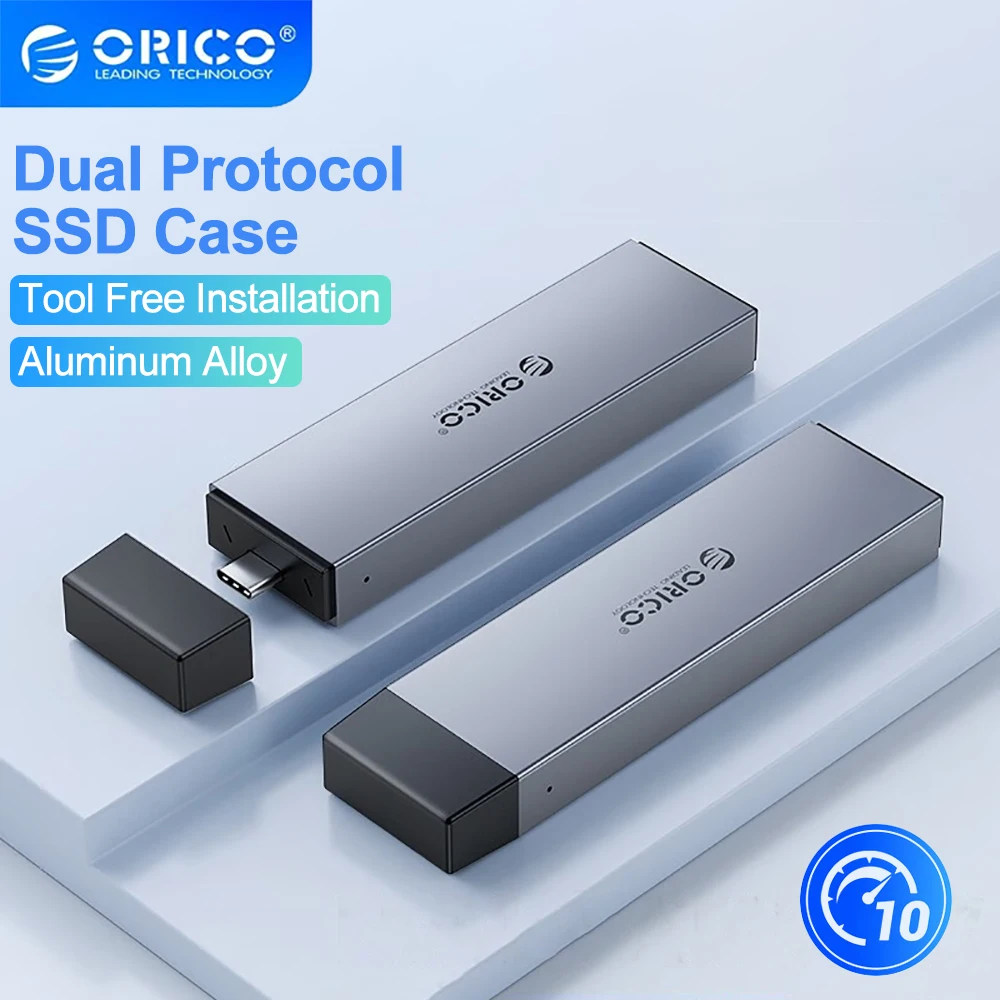 ORICO-disco duro externo 2 en 1, dispositivo con interfaz Dual USB A tipo C, carcasa SSD M.2, compatible con M2, NVMe, clave M, SATA, NGFF, clave M y B