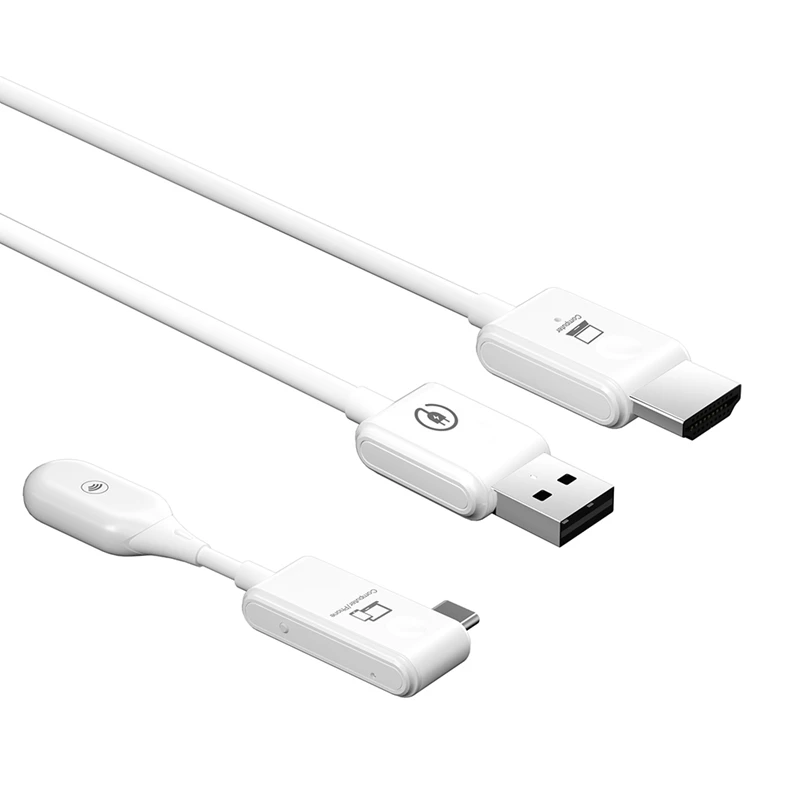 1 zestaw odbiornik nadajnika wideo CS7 - kompatybilny adapter USB Dongle 1080P bezprzewodowy przedłużacz typu C biały