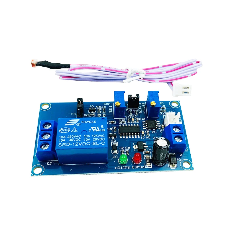 12V Photoresistor Sensor Relay Module Light Control Delay Adjustable Switch No Light Sensor (C4A6)