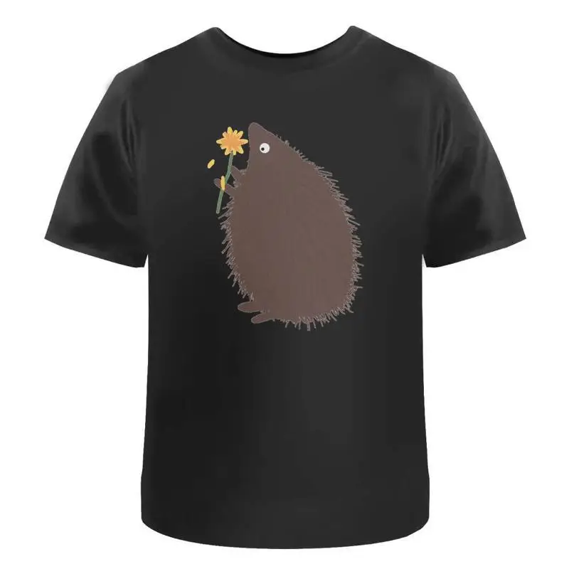 

Hedgehog Picking Flowers' Cotton T Shirt Ta050291