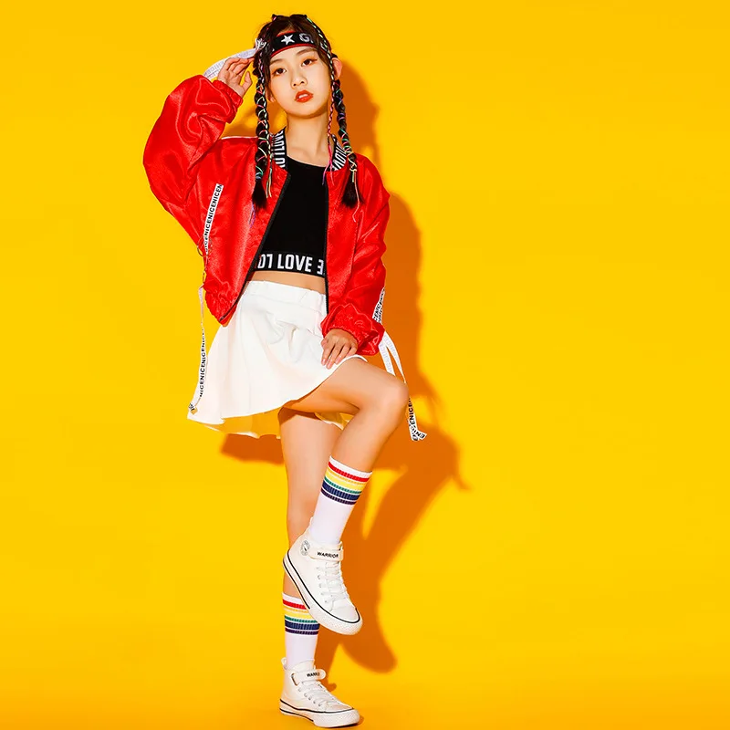 Disfraz de actuación de animadora moda de baile callejero juegos de escuela primaria disfraz de actuación traje de Hip Hop