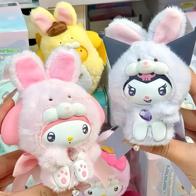 

New Sanrio Family Diamond Bunny Baby Series Blind Box Vinyl Pendant Mystery Box Anime Figure Decora Collection Girl Xams Gifts