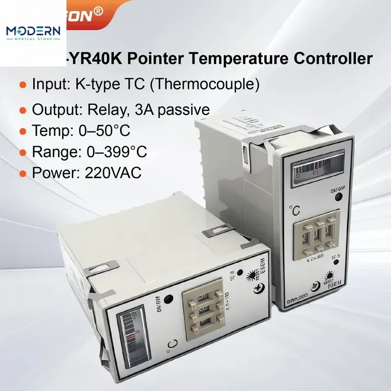 2026 New, High Quality, E5EM-YR40K Industrial Temperature Controller K Type Thermocouple Panel Mount Analog Pointer
