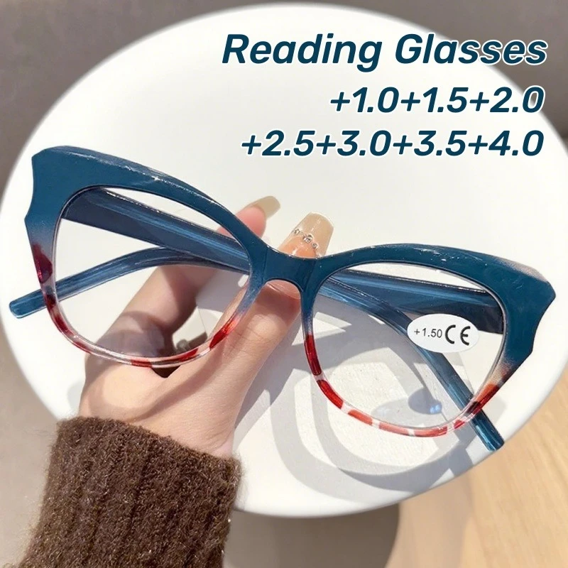 

Men's and Women's Fashionable Large-frame Presbyopia Glasses Retro Cat-eye High-definition Blue Light Protection Reading Glasses