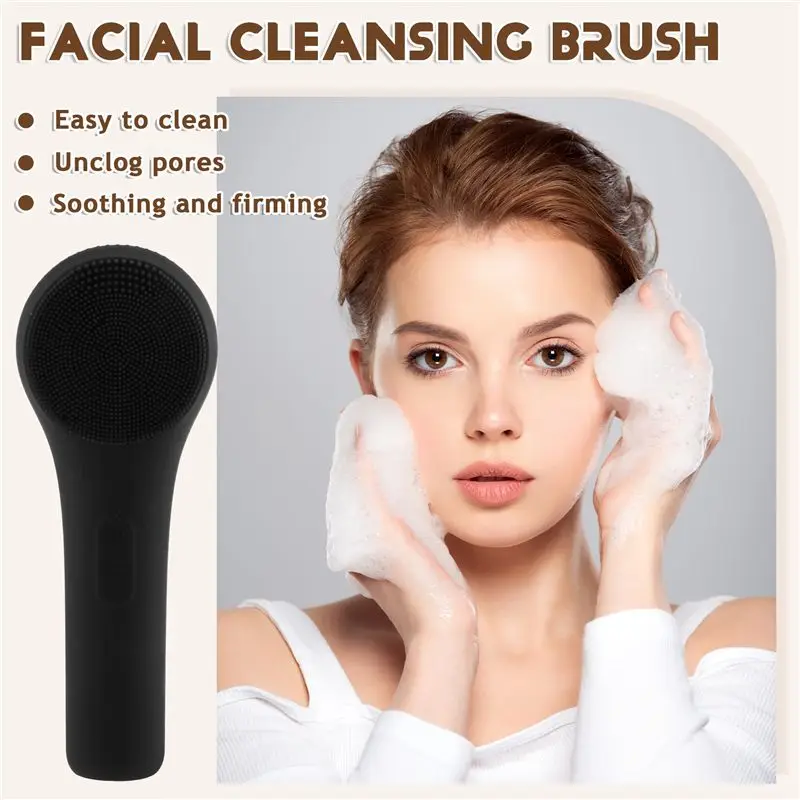Reliable- Electric Silicone Facial Brush Clean Face Clean Brush Waterproof Acne Blackhead Remover Pore Cleaner Massager