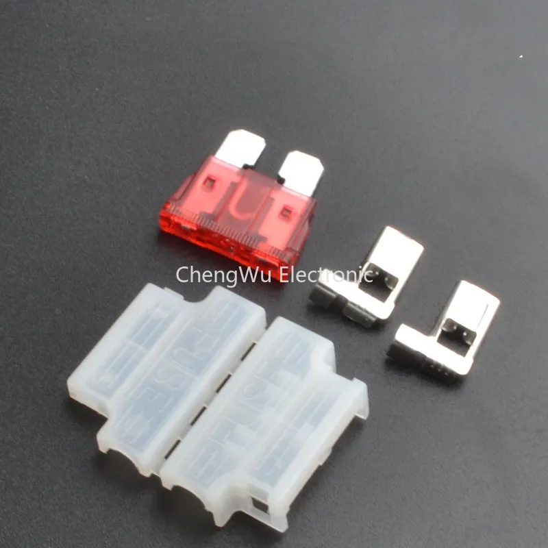 

5sets Auto Standard Middle Fuse Holder + Car Boat Truck ATC ATO Blade Fuse 5A 7.5A 10A 15A 20A 25A 30A 35A 40A