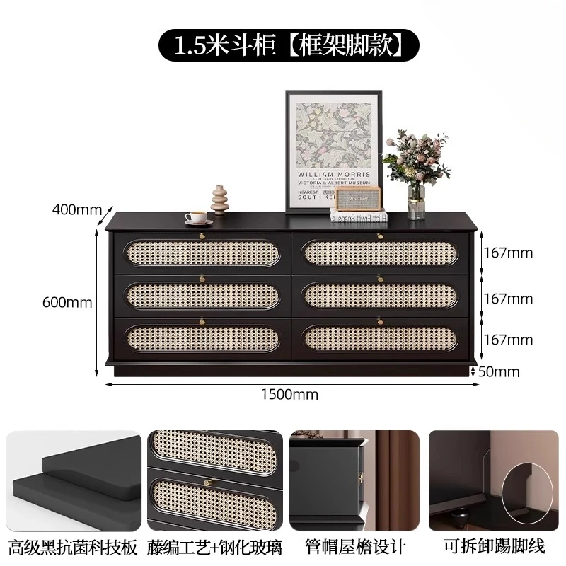 HJ medieval dresser new light luxury high-end small room solid wood clamshell cosmetic table plus bedside table