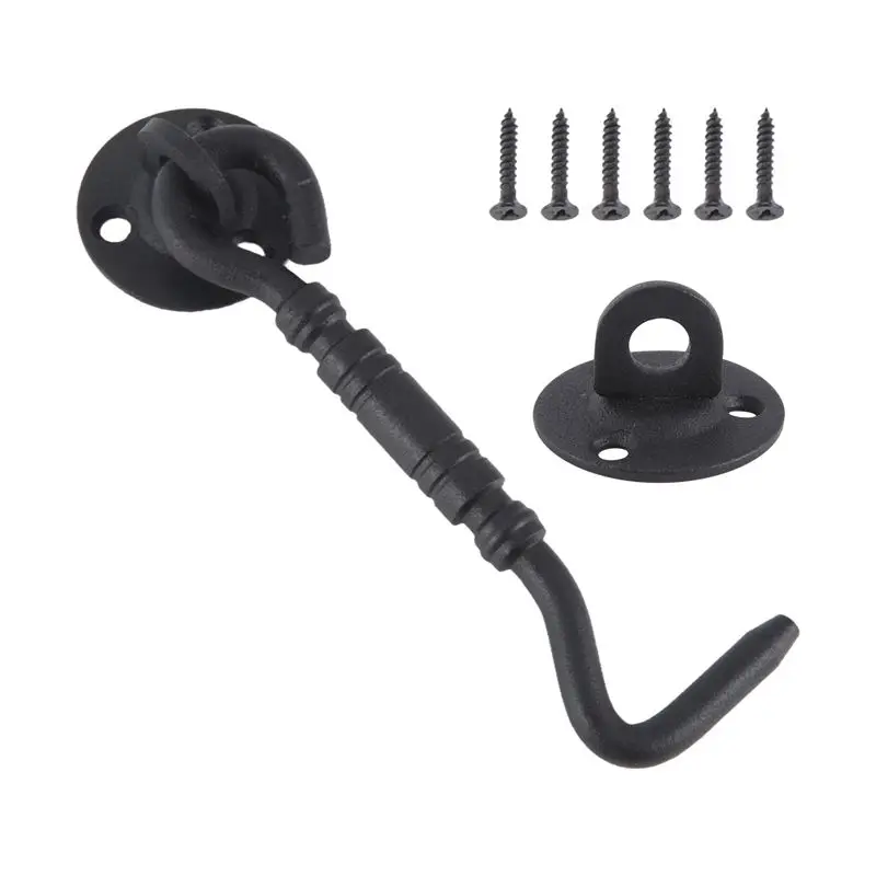 

Замок для раздвижных дверей AB46, 4-дюймовый крючок и защелка из нержавеющей стали с монтажными винтами, защелка для раздвижных дверей