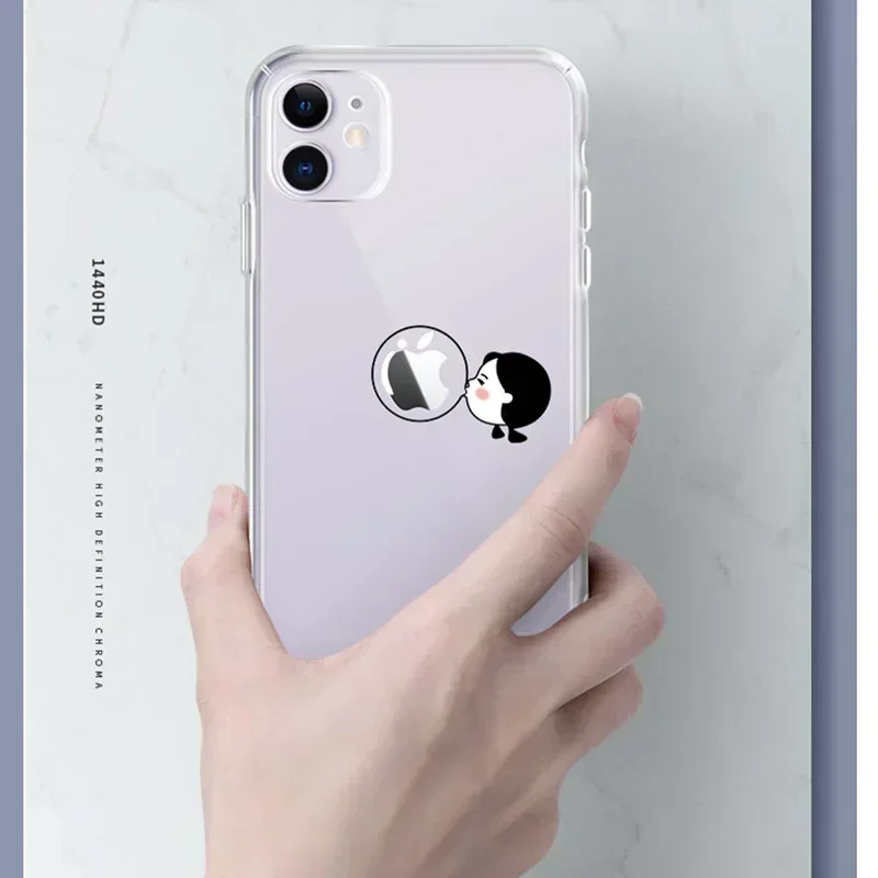 Mignon bulle dinosaure cerise amoureux Couple coque de téléphone pour iPhone 16 15 11 13 12 14 Pro Max Mini XR 8 14 Plus SE paires de sacs de couverture