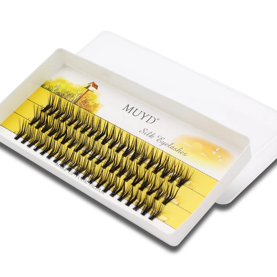 MUYD pestañas postizas de visón con curva M, 60 racimos, bandeja de pestañas curva L para maquillaje, extensiones individuales 30D hechas a mano 6