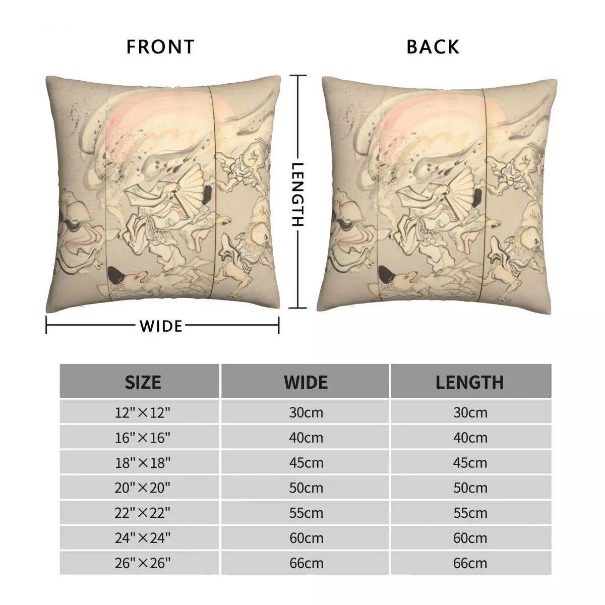 Yokai Parade B Square Pillowcase Polyester Linen Velvet Printed Zip Decor Home Cushion Cover