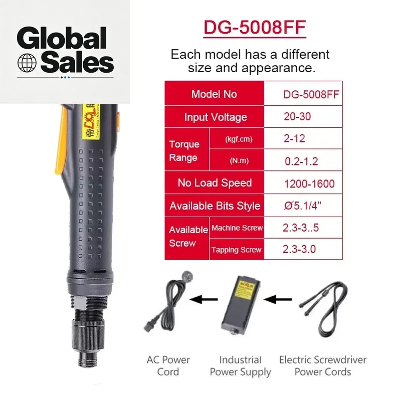 Customized Wholesale Professional 0.2-1.2 N.m Torque Adjustable Fully Automatic Brushless Electric Screwdriver