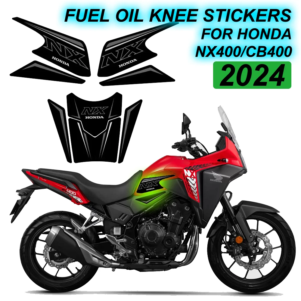 New Motorcycle Protector Tank Pad Side Grips Gas Fuel Oil Kit Knee Stickers Decals For Honda NX400 CB400X NX 400 CB 400X 2024