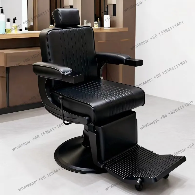 

Oil head chair for hair salon, reclining men's large chair for hair cutting