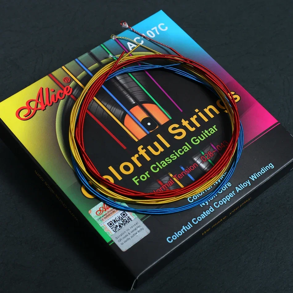 Alice AC107C Colorful Classical Guitar Strings Colorful Nylon Colorful Coated Copper Alloy Wound Classic Guitarra Strings