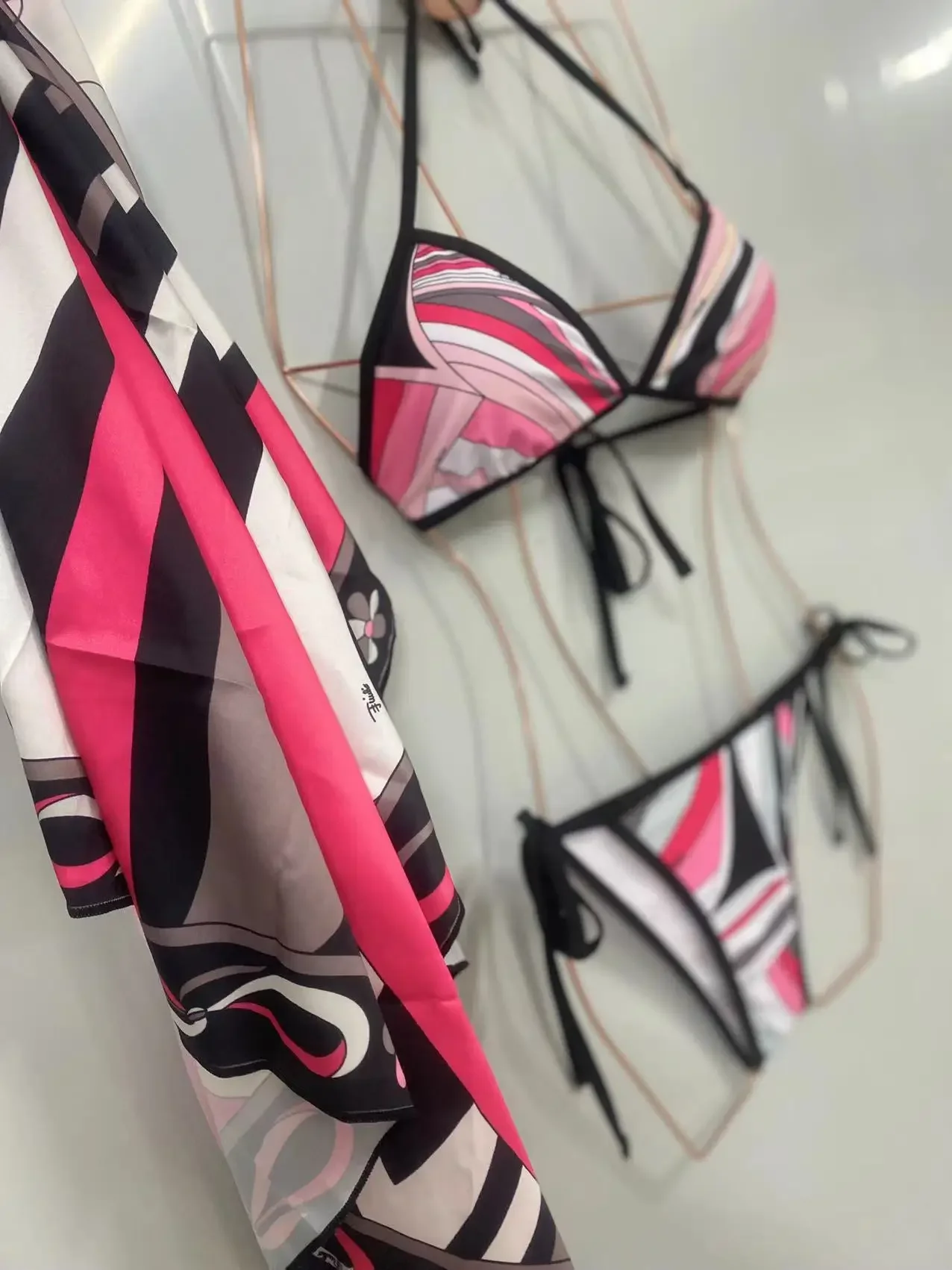 

2025 fashion women's scarf swimsuit sexy headband bikini set