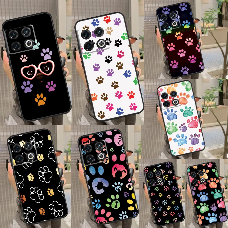 Watercolor Paw Prints Phone Case For OnePlus Nord CE 2 3 Lite 2T N10 N20 N30 OnePlus 11 10T 8T 9RT 10R 8 9 10 Pro