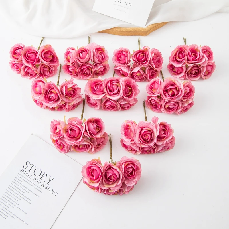Künstliche Blumen, gefälschte Rosen, Blumensträuße, Dekoration für Zuhause und Zimmer, Accessoires, Kränze, Blumenarrangements, Hochzeitsgeschenk, Geschenkbox, Scrapbooks. – Detail 8