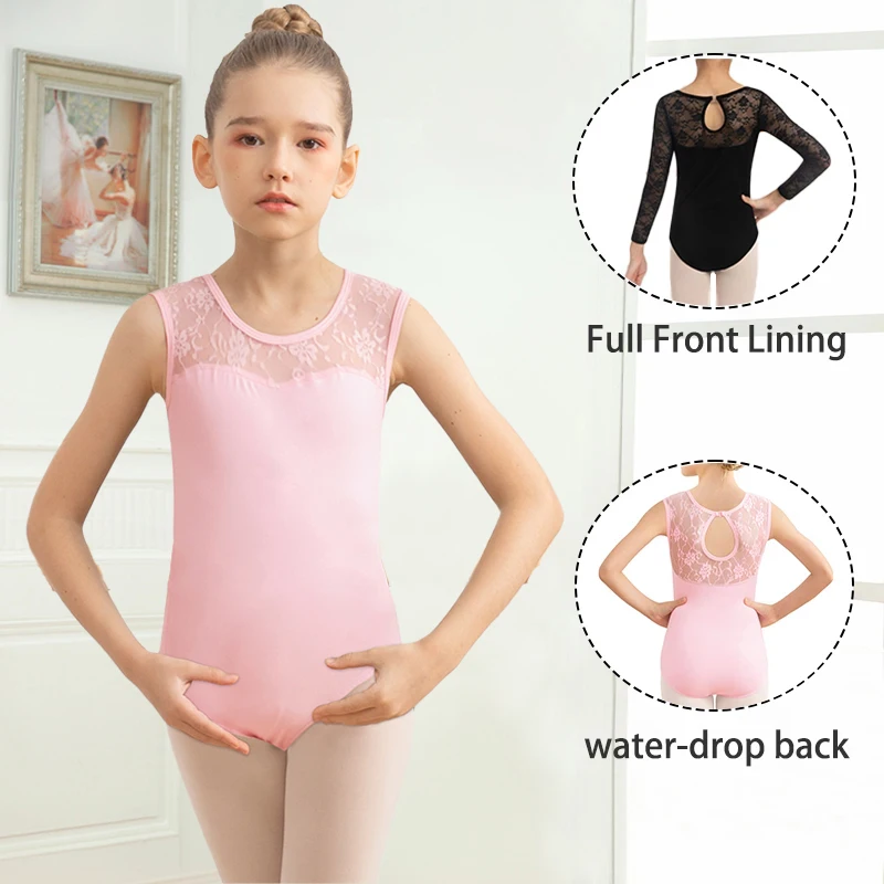 

Girls Cap Sleeve Ballet Leotard Toddler Lace Neckline Dance Dresses Kids Long Sleeve Dancewear Activewear