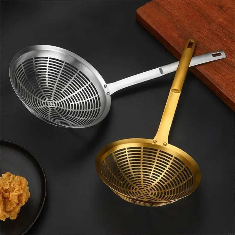 F19B Stainless Steel Skimmer Spoon for Straining and Frying Household Strainer Ladle
