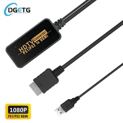 DGETG PS1 to HDMI Converter Adapter 720P 1080P For PS2 PS1 PlayStation 1/2 Game Consoles With USB power cord