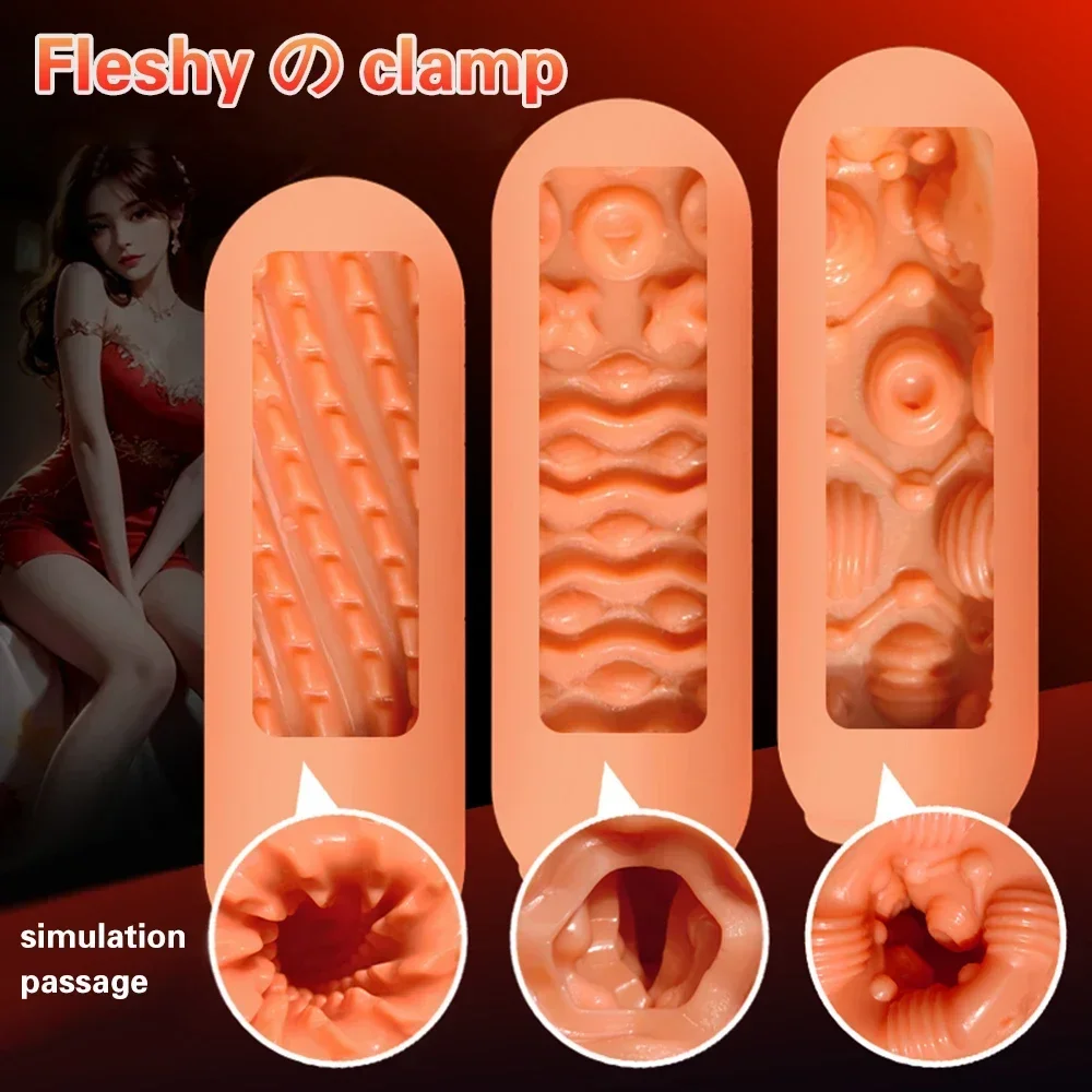 Male Masturbator Cup Realistic Vagina Soft Pocket Pussy Blowjob Penis Exercise Massager Erotic Sex Toys For Men Adult Supplies