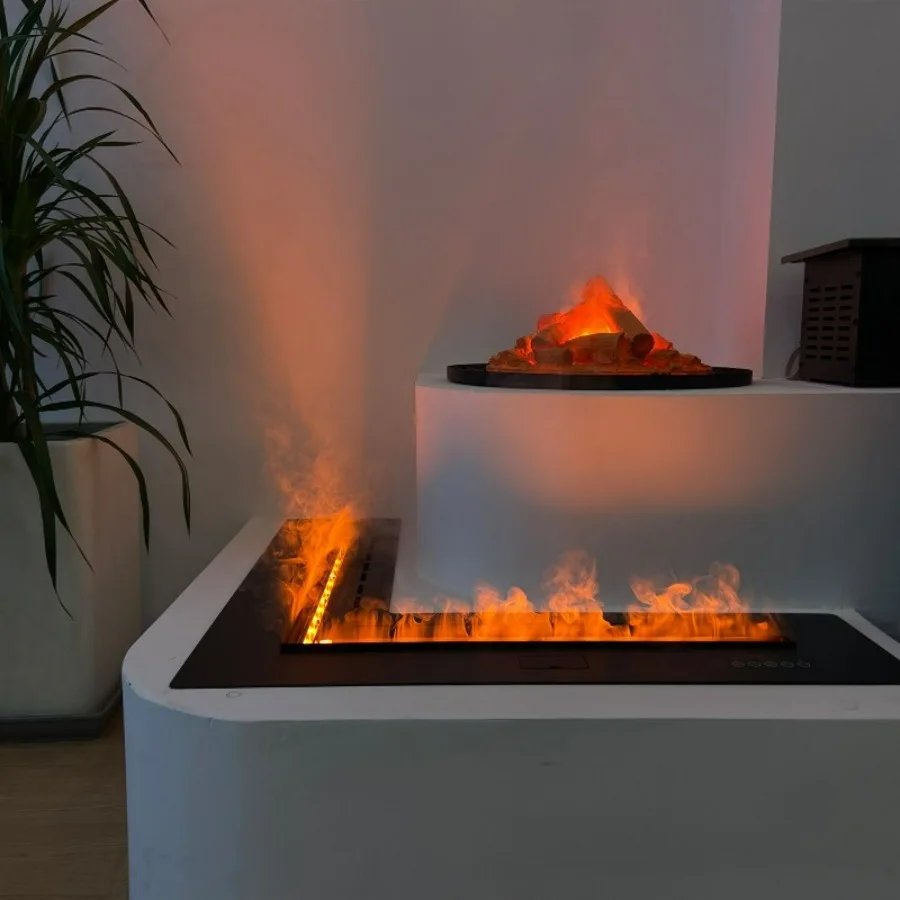 Smart 3D Atomized Fireplace Safe Environmentally Friendly Touchable Colorful LED Flame Stoves Intelligent Electric Fireplaces view 3