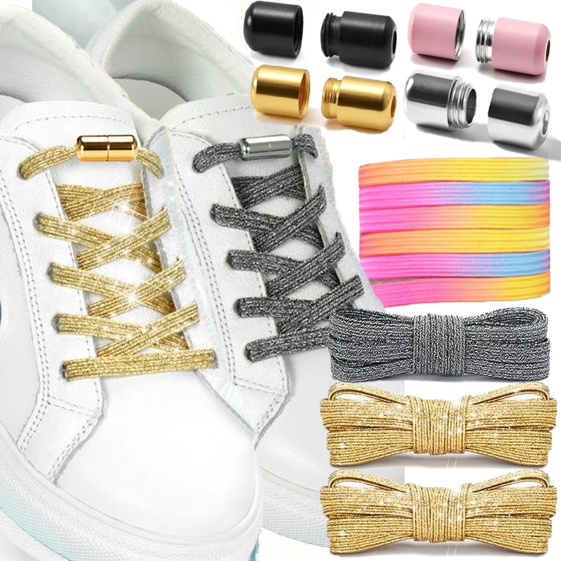 Colorful Elastic Shoe Laces No Tie Shoelaces for Kids Adults Fashion Casual Sneakers Shoelaces Quick Lazy Laces Capsule Buckle