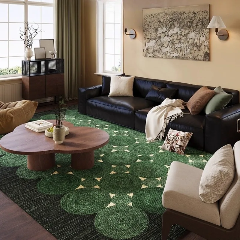 Vintage Living Room Carpet High-end Art Geometric Pattern Bedroom Rugs Large Area Light Luxury Home Decoration Coffee Table Mats