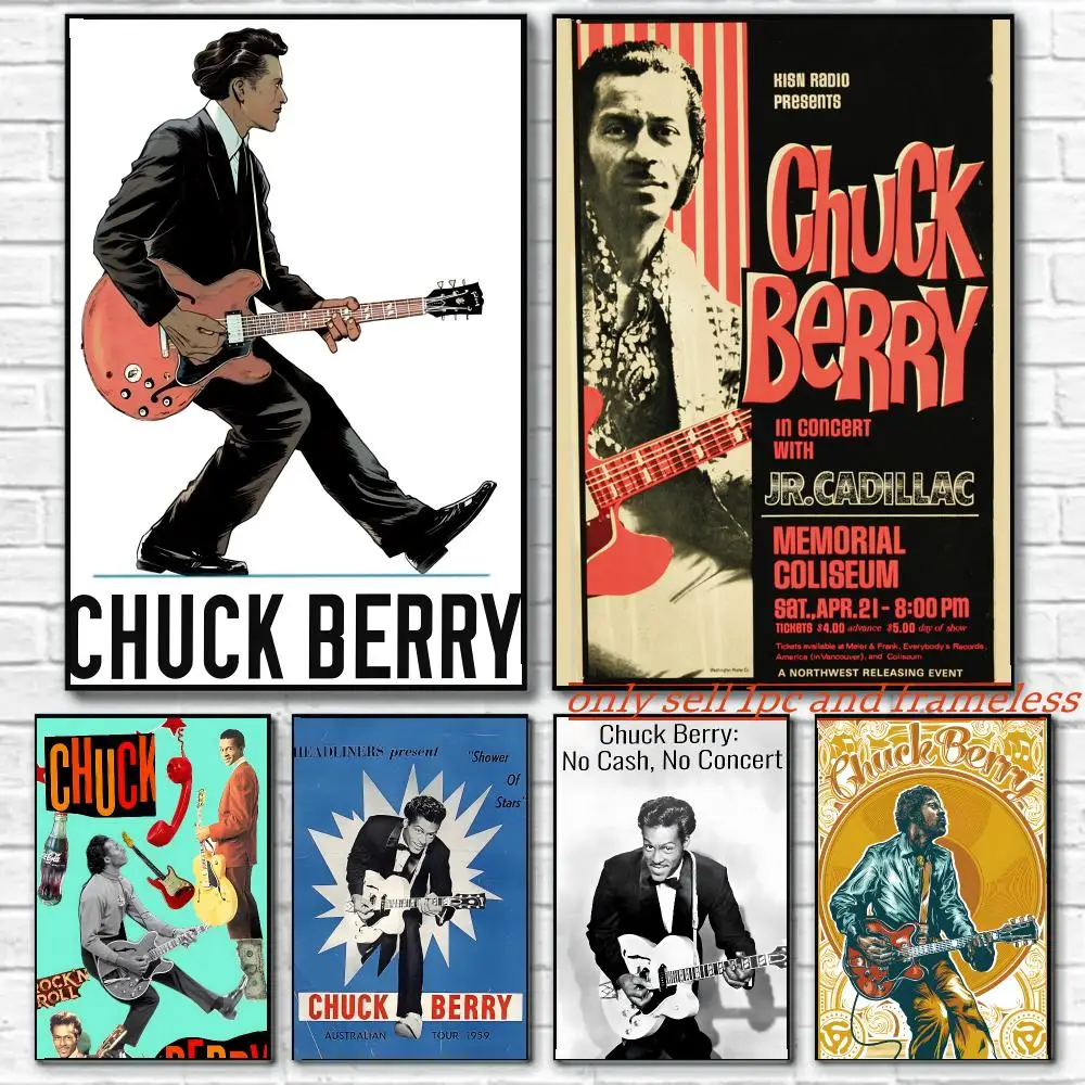 R&B Famous Singer C-Chuck Berry Poster Poster Painting Prints Wall Art Picture Film Room Home Bar Cafe Decor Mural